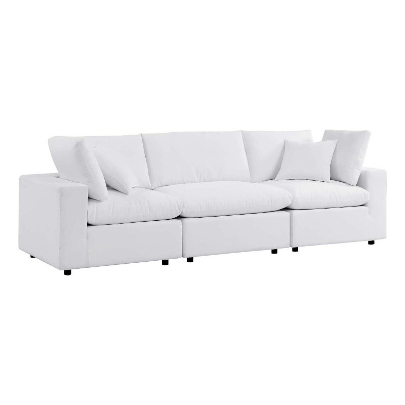Afuera Living Water Resistant Outdoor Sofa in White Aluminum Frame