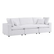 Afuera Living Water Resistant Outdoor Sofa in White Aluminum Frame