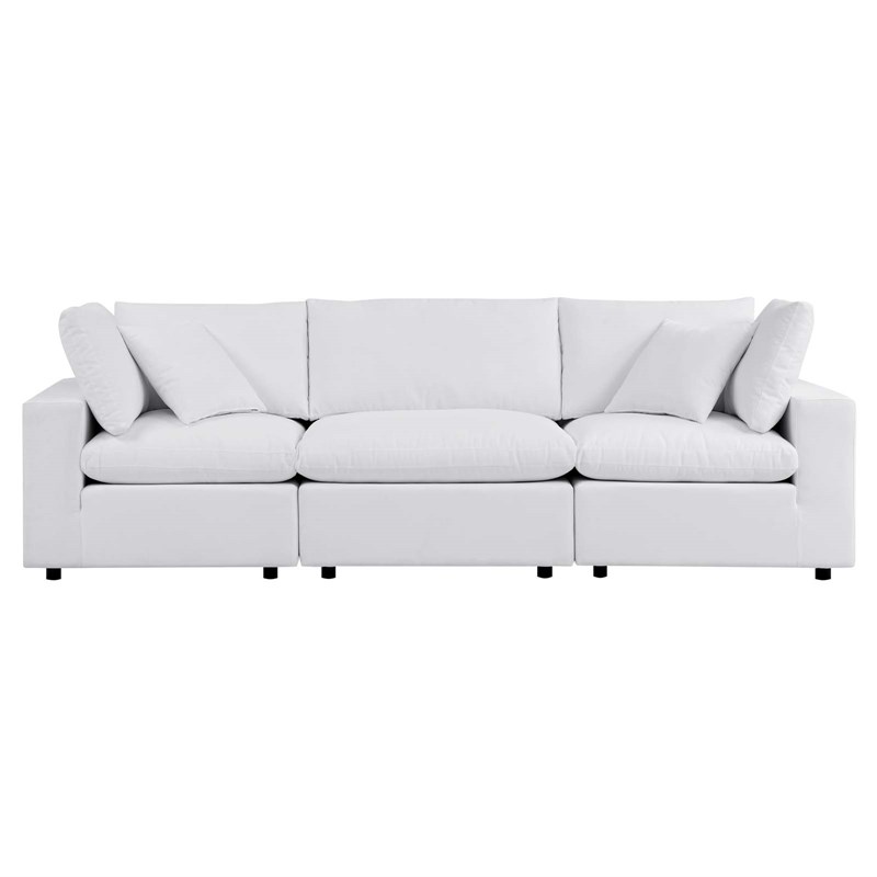 Afuera Living Water Resistant Outdoor Sofa in White Aluminum Frame
