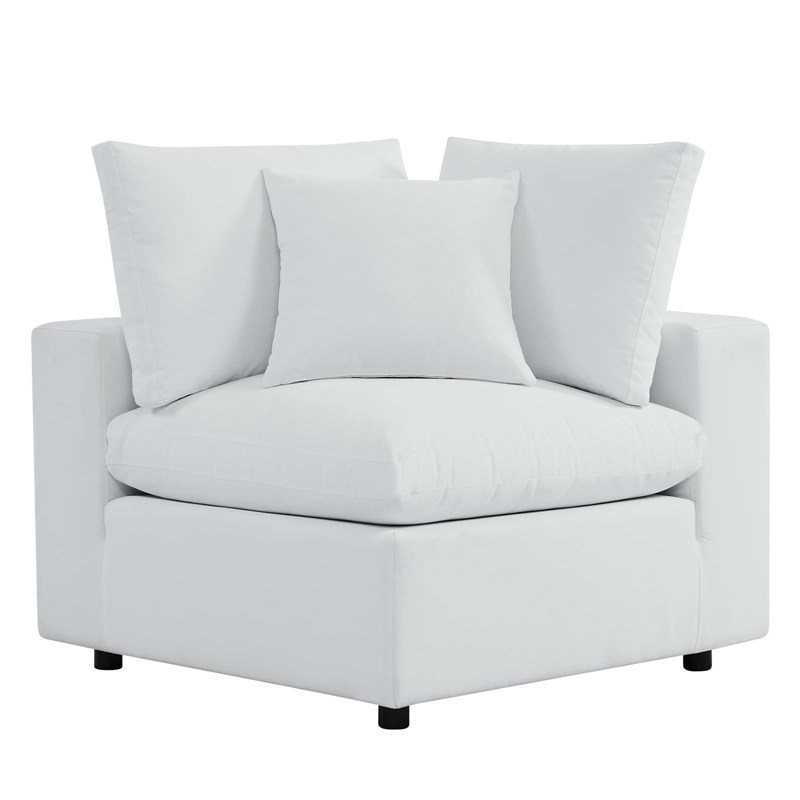Afuera Living Water Resistant Outdoor Sofa in White Aluminum Frame