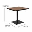 Afuera Living 5-Piece Faux Teak Patio Table and Stackable Chair Set in Brown