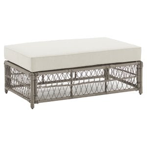 Afuera Living Outdoor Coffee Table Ottoman in Cream/Driftwood
