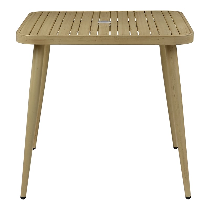 Afuera Living Aluminum Patio Dining Table with Umbrella Opening