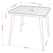 Afuera Living Aluminum Patio Dining Table with Umbrella Opening