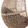Afuera Living Outdoor Rattan Swing Chair in Cappuccino and Navy