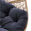 Afuera Living Outdoor Rattan Swing Chair in Cappuccino and Navy