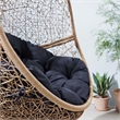 Afuera Living Outdoor Rattan Swing Chair in Cappuccino and Navy