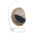 Afuera Living Outdoor Rattan Swing Chair in Cappuccino and Navy