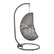 Afuera Living Outdoor Rattan Swing Chair in Gray and White