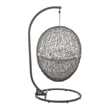 Afuera Living Outdoor Rattan Swing Chair in Gray and White