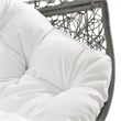 Afuera Living Outdoor Rattan Swing Chair in Gray and White