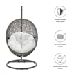 Afuera Living Outdoor Rattan Swing Chair in Gray and White