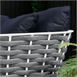 Afuera Living 3-Piece Modern Aluminum Outdoor Sectional Sofa in Navy Rope Weave