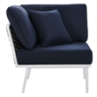 Afuera Living 3-Piece Modern Aluminum Outdoor Sectional Sofa in Navy Rope Weave