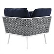 Afuera Living 3-Piece Modern Aluminum Outdoor Sectional Sofa in Navy Rope Weave