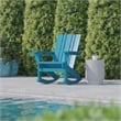 Afuera Living Plastic Rocking Adirondack Chair with Cupholder in Blue