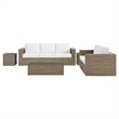 Afuera Living Outdoor 5-Piece Rattan Furniture Set in White