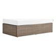 Afuera Living Outdoor Rectangle Rattan Ottoman in White/Cappuccino