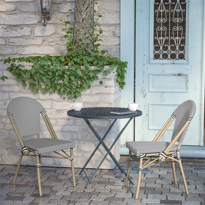 Afuera Living Commercial Bistro Chair with Bamboo Finish Frame