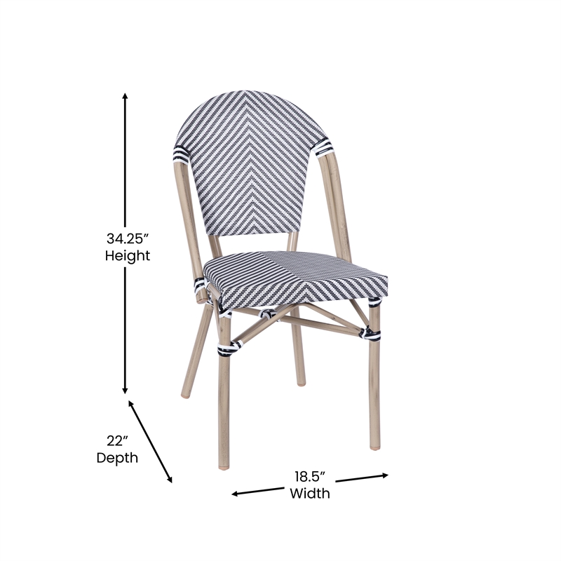 Afuera Living Commercial Bistro Chair with Bamboo Finish Frame