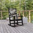 Afuera Living Plastic Adirondack Rocking Chair in Black