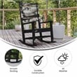 Afuera Living Plastic Adirondack Rocking Chair in Black
