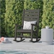 Afuera Living Plastic Adirondack Rocking Chair in Gray