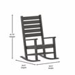 Afuera Living Plastic Adirondack Rocking Chair in Gray