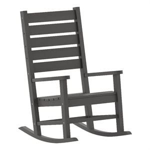 Afuera Living Plastic Adirondack Rocking Chair in Gray