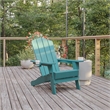 Afuera Living Plastic Adirondack Chair with Cupholder in Blue