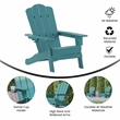 Afuera Living Plastic Adirondack Chair with Cupholder in Blue