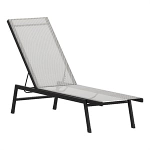 Afuera Living Metal Chaise Lounge Chair in Gray/Black