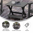 Afuera Living Folding Plastic Adirondack Side Table in Gray