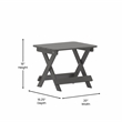 Afuera Living Folding Plastic Adirondack Side Table in Gray