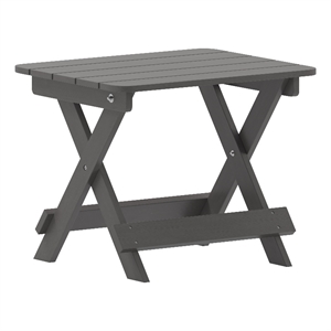 Afuera Living Folding Plastic Adirondack Side Table in Gray