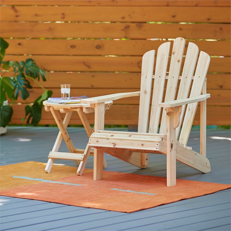 Afuera Living Cedar Adirondack Chair in Beige