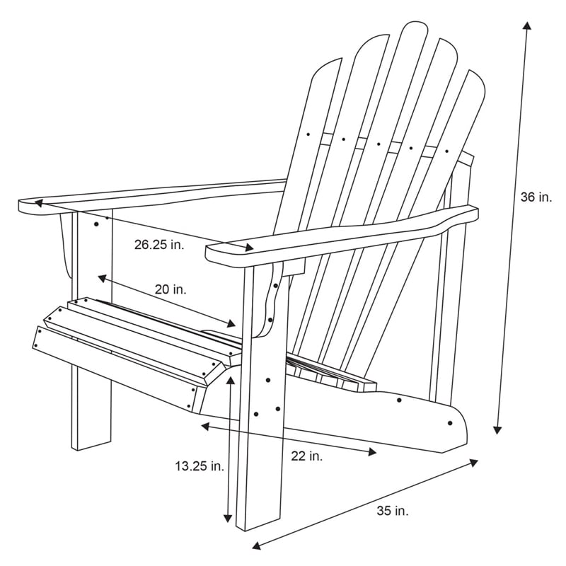 Afuera Living Cedar Adirondack Chair in Beige