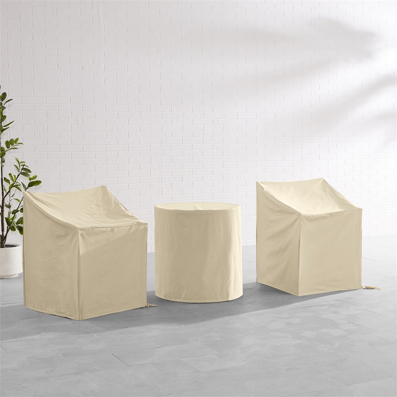 Afuera Living Vinyl Bistro Outdoor Cover 3PC Set in Tan
