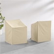 Afuera Living 2-Piece Vinyl Outdoor Arm Chair Cover Set in Tan