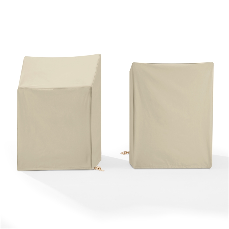 Afuera Living 2-Piece Vinyl Outdoor Arm Chair Cover Set in Tan