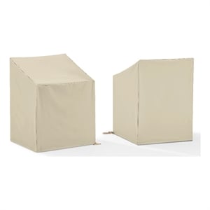 Afuera Living 2-Piece Vinyl Outdoor Arm Chair Cover Set in Tan