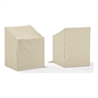 Afuera Living 2-Piece Vinyl Outdoor Arm Chair Cover Set in Tan