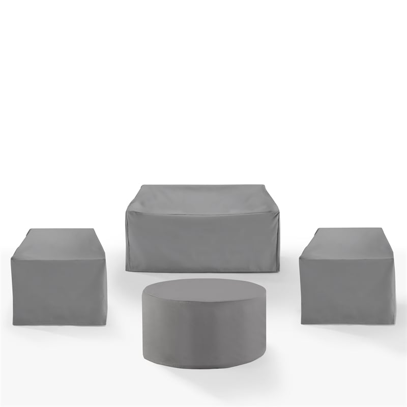 Afuera Living 4-Piece Vinyl Outdoor Protective Cover Set in Grey