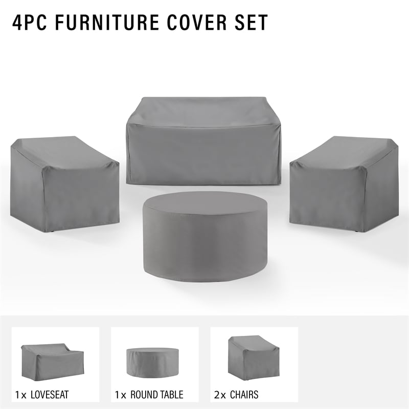Afuera Living 4-Piece Vinyl Outdoor Protective Cover Set in Grey