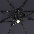 Afuera Living Aluminum LED Red Double Top Square Umbrella with Solar Panel