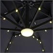 Afuera Living Aluminum LED Red Double Top Square Umbrella with Solar Panel