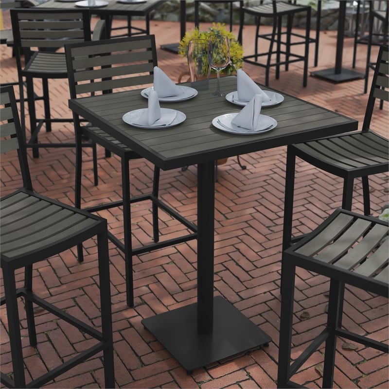 Afuera Living Square Bar Height Dining Table in Gray Wash (32