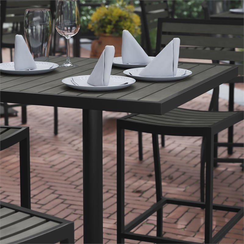 Afuera Living Square Bar Height Dining Table in Gray Wash (32