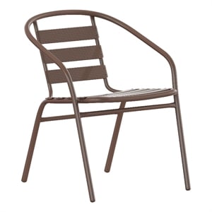 Afuera Living Aluminum Stack Chair for Outdoor and Indoor Use in Bronze