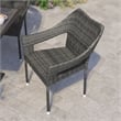 Afuera Living All-Weather Rattan Patio Chairs in Gray with Arms